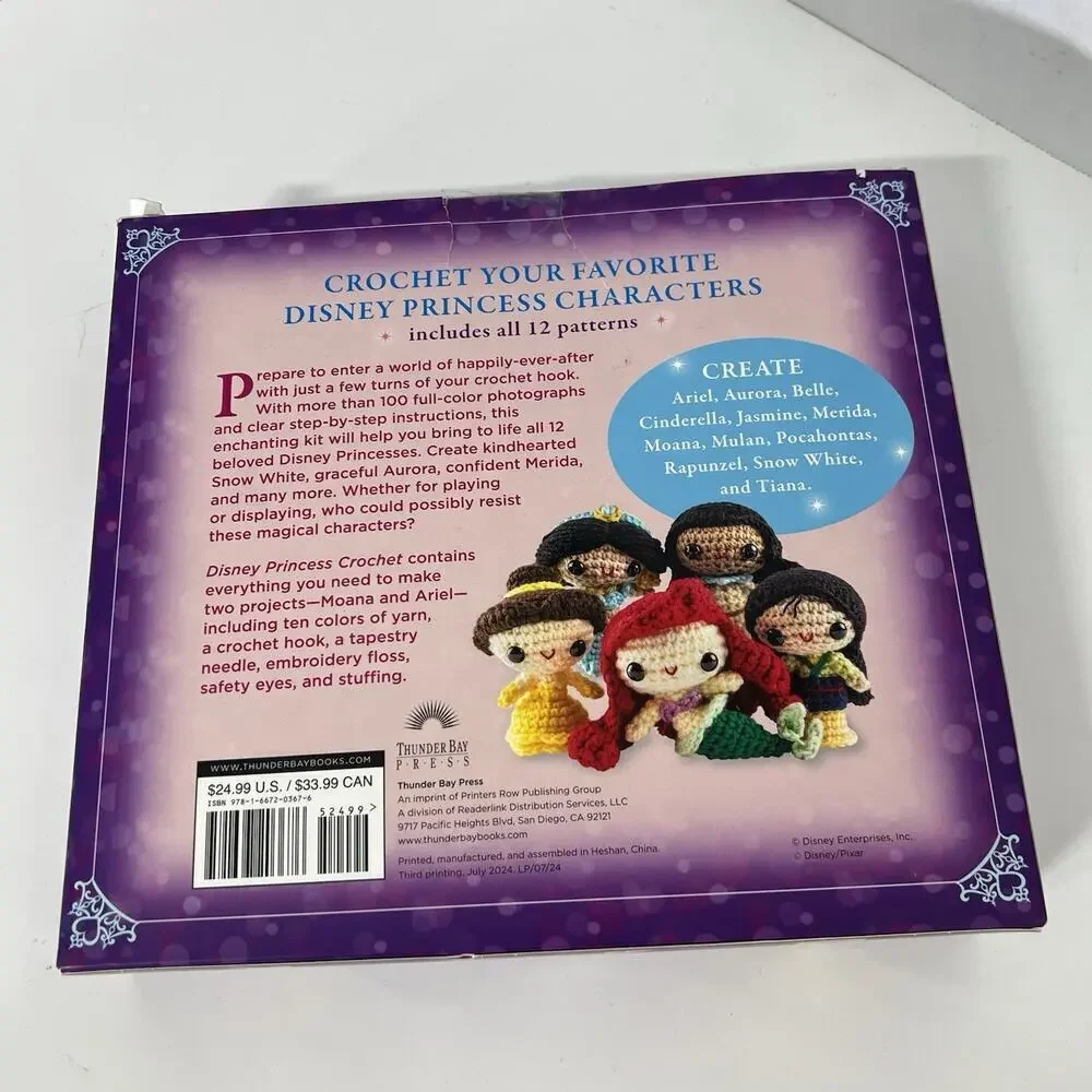 Disney Princess Crochet (Crochet Kits) NIB make Moana and Ariel & 12 Patterns